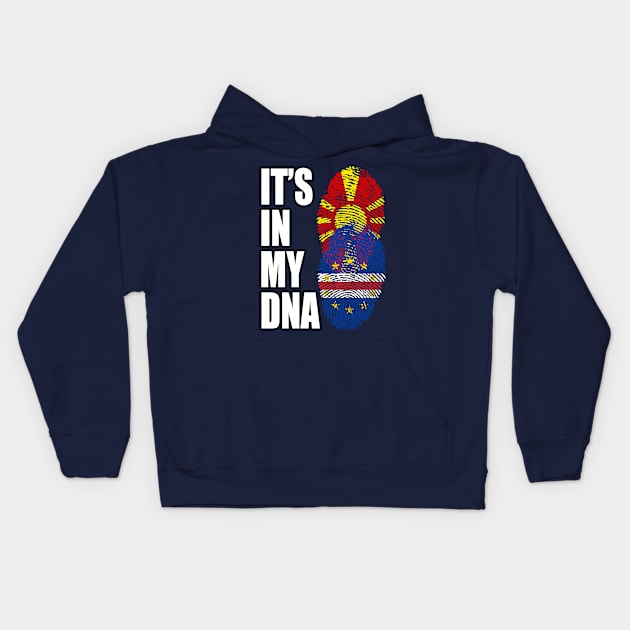 Macedonian And Cabo Verdean Mix Heritage DNA Flag Kids Hoodie by Just Rep It!!